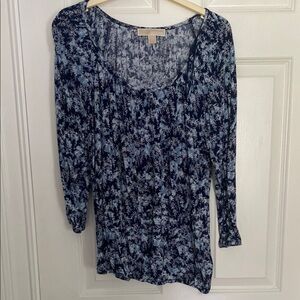 Michael Kors Navy and Light Blue Blouse
